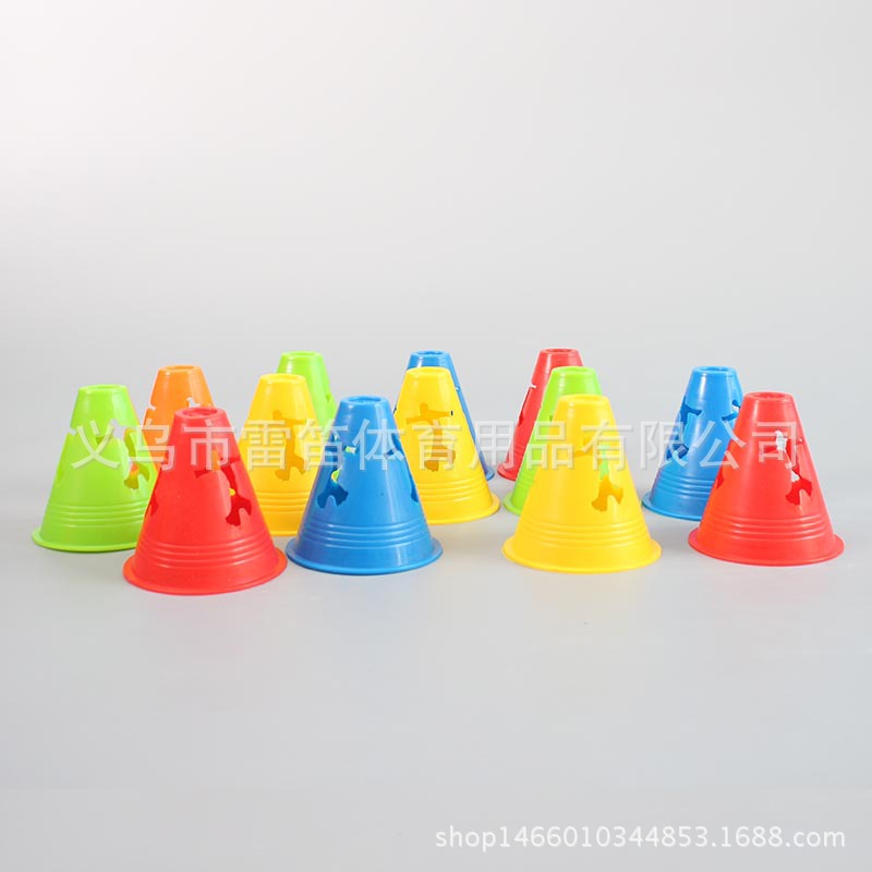 Picture of 8cm high flat flower humanoid pile roller slide pile Mark bucket obstacle corner foot pile roller skate roller skate roadblock semi-soft