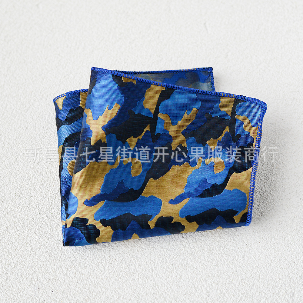 Picture of Men's suit small square scarf factory wholesale fashion polyester fashion accessories vintage embroidery pattern pocket towel men's clothing