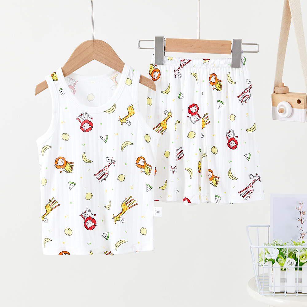 Picture of Children's vest shorts suit summer new boys' sleeveless top girls' bottoming shirt children's cold feeling wholesale