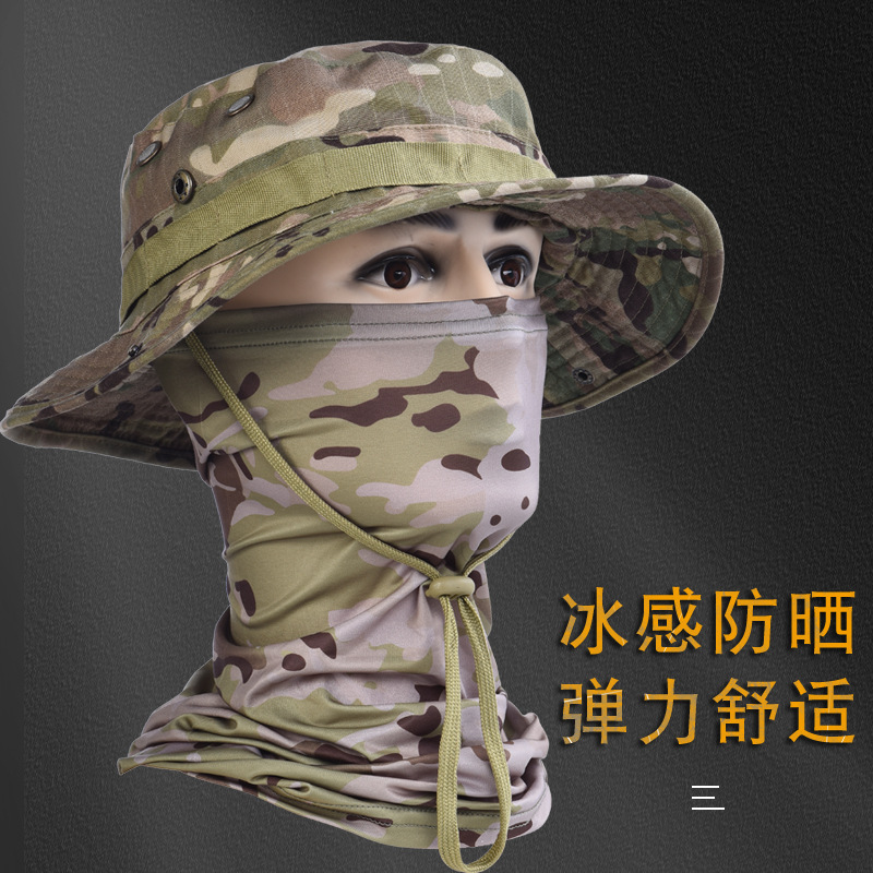 Bennie cap ice silk scarf set outdoor mountaineering Camping Fishing sunscreen windproof breathable sunshade quick-drying fisherman cap