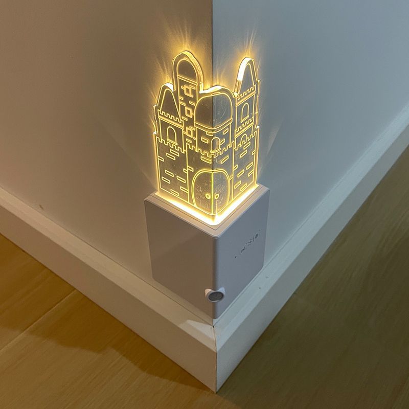 Intelligent induction corner night light castle elk rechargeable atmosphere bedroom bedside lamp aisle night sleep manufacturer