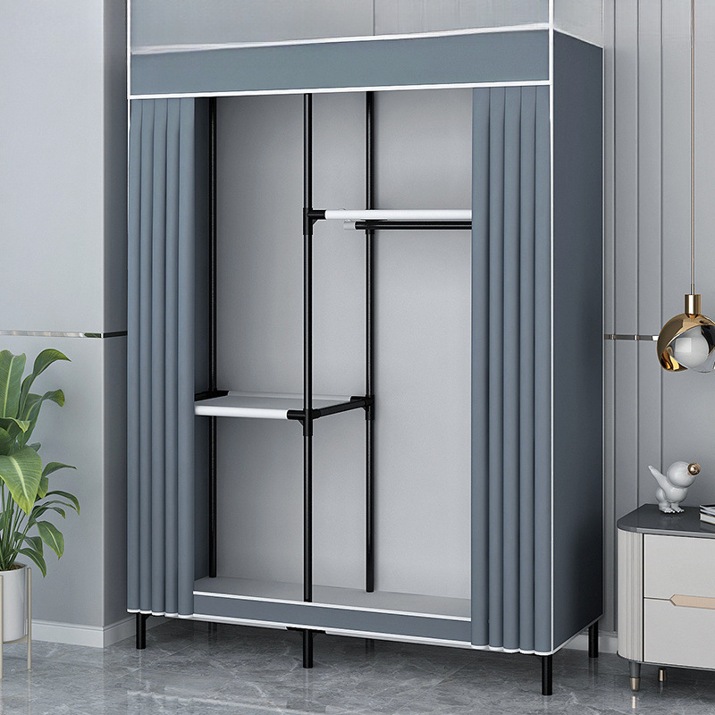 Picture of Simple wardrobe home bedroom durable thickened assembly sturdy single thickened small apartment rental small wardrobe
