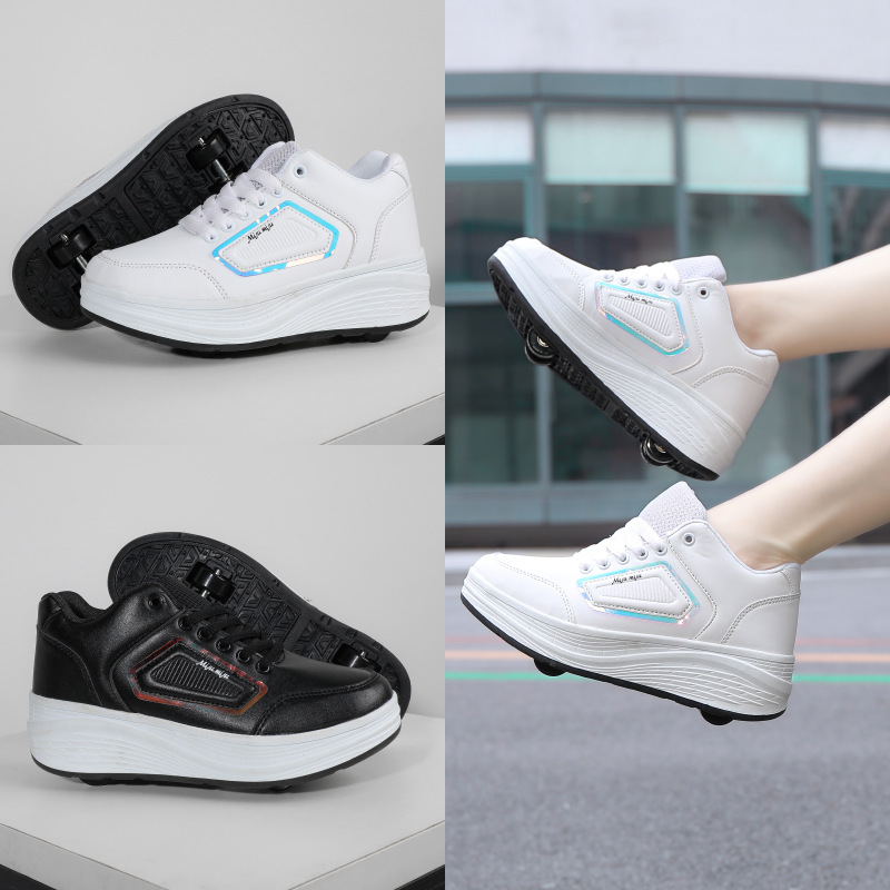 Walking shoes boys' four-wheel skates children's invisible skating shoes genuine goods deformation student retractable wheel shoes