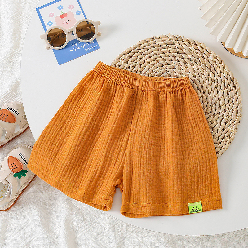 Picture of 24 summer children's shorts children's candy color cotton yarn loose casual sports shorts breathable five-point beach pants