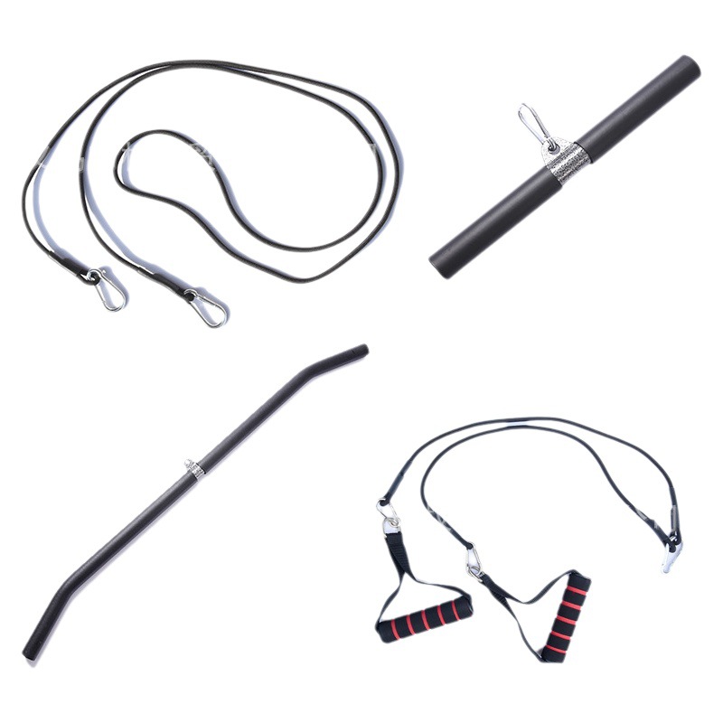 DIY Comprehensive Fitness Muscle Trainer Accessories Clip Chest Tension Wide Back Shoulder Biceps Brachii Tension Rod High Strength Rope