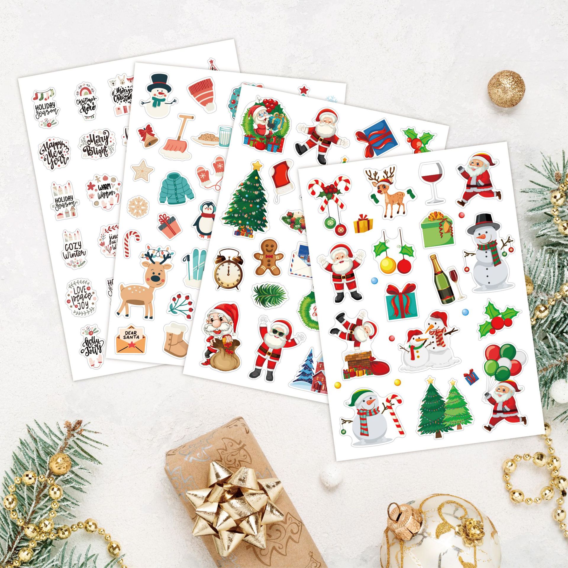 Picture of Cross-Border Christmas Stickers Kidsren's Cartoon Gifts Snowflakes Old Man DIY Party Decoration Handbook Christmas Stickers