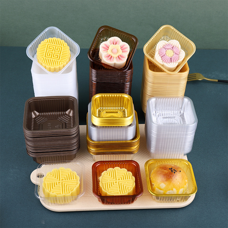 50g Mooncake Tray Thickeneded Pp Bottom Tray Round 75g Egg Yolk Crisp Blister Transparent Mooncake Packaging Inner Tray 100