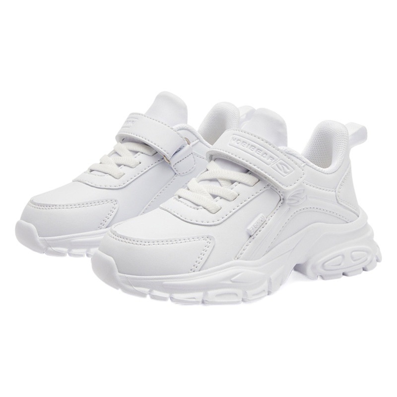 Habib bear spring leather white shoes boys sneaker girls casual shoes light children's shoes manufacturers a generation of hair