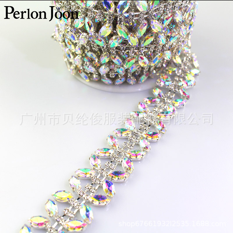 AB color butterfly rhinestone welding code chain diamond chain wedding dress clothing DIY accessories