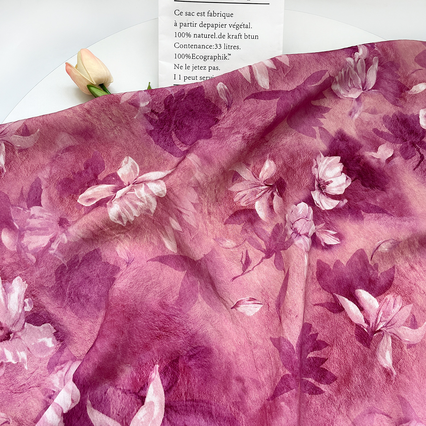 New Chinese-Style Digital Printed Fabric Brocade Cotton Fabric Orchid Chinese-Style Cheongsam Dress Top Hanfu Fabric
