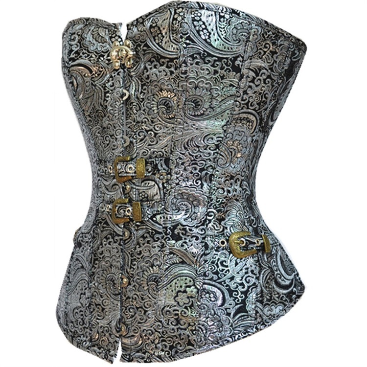 Picture of Court Gothic Corset Printed Steel Buckle Silver Corset Body Shaping Clothes ebay/Amazon Hair