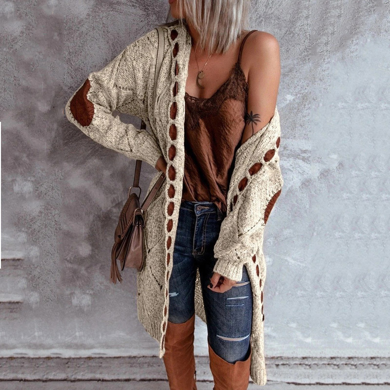 In stock wish popular women's sweater sweater Amazon ebay mid-length coat