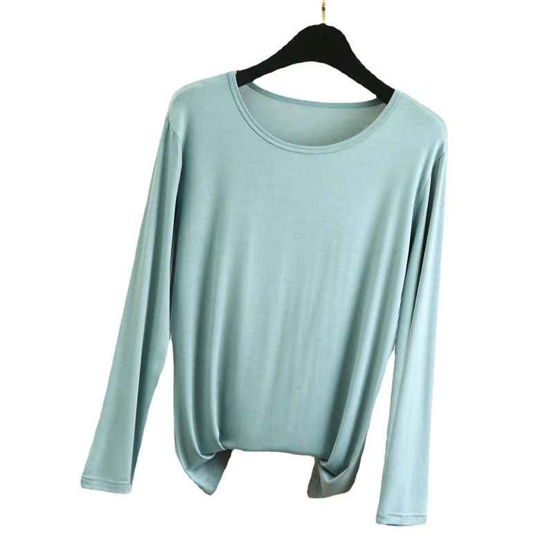Picture of Modal Base Shirt Women's Inner Long Sleeve Thin Round Neck Autumn Clothes Large Size 2022 Autumn New Top Spring and Autumn