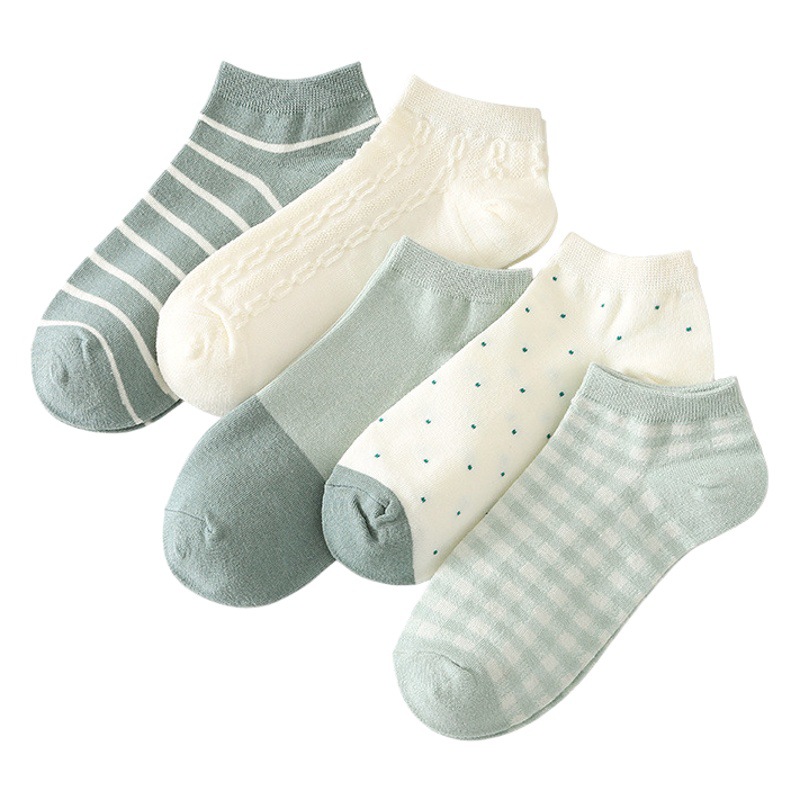 Green Socks Women's Short Socks Shallow Mouth Summer Thin Ins Trendy Cute Japanese Internet Popular Low Top Boat Socks All-match for Students