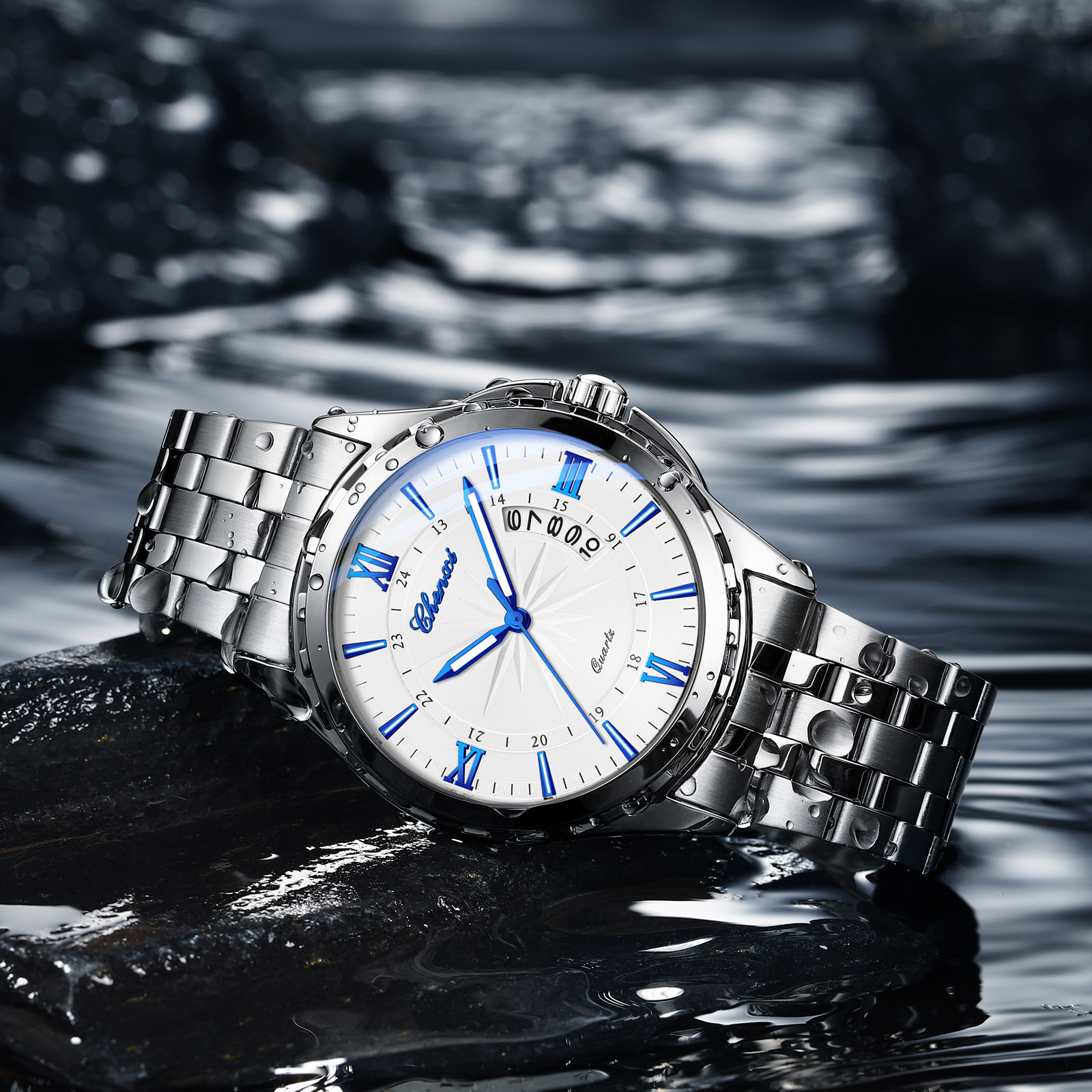 Picture of Dawn Watch Quartz Watch Men's Watch Calendar Watch Men's Waterproof Luminous Fashion Business Watch Source Factory Wholesale