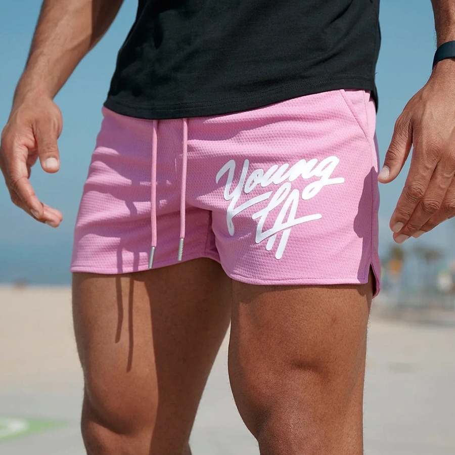YOUNG LA Four-point Shorts Men's Summer Quick-drying Mesh Casual Sports Pants Running Squat Basketball Fitness Pants