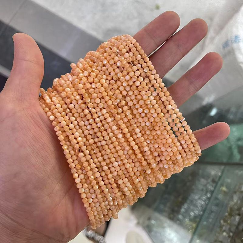 Picture of 3mm Natural Freshwater Shell Beads Round Beads Colorful DIY Jewelry Accessories Hairpin Shell Beads Bracelet Necklace Clavicle Chain Beads