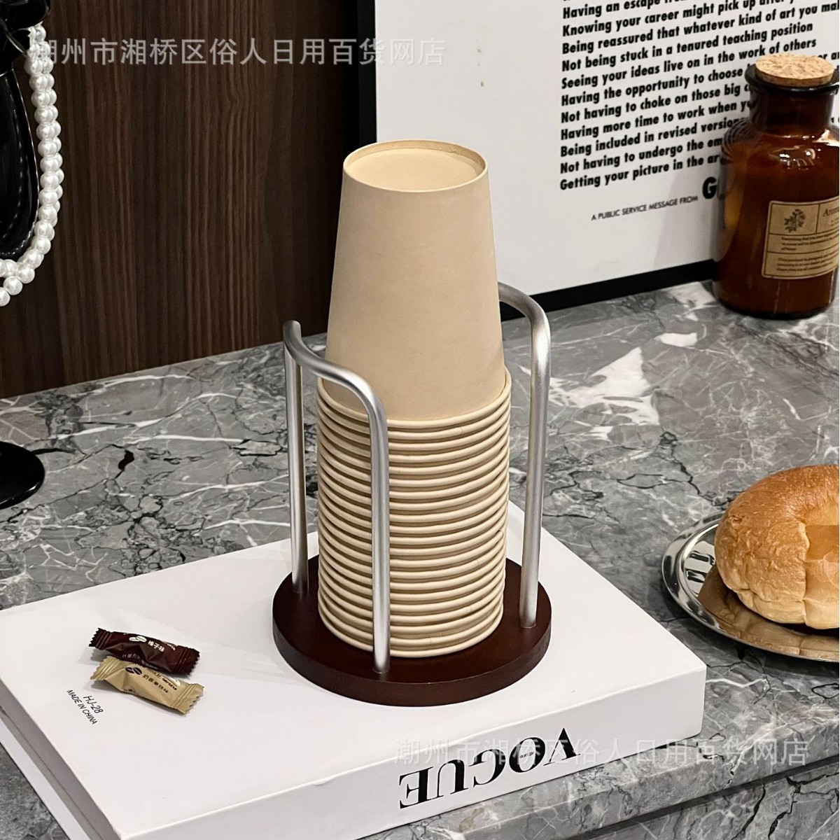 Picture of High-value Paper Cup Holder Disposable Cup Taker Desktop Coffee Table Storage Rack Tea Cup Coffee Cup Cup Holder