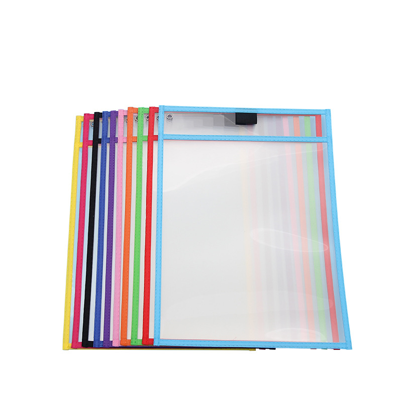 Picture of Factory in stock Early Childhood Education Children Erasable File Bag Sewing PVC Storage Bag A4 Vertical Transparent File Bag