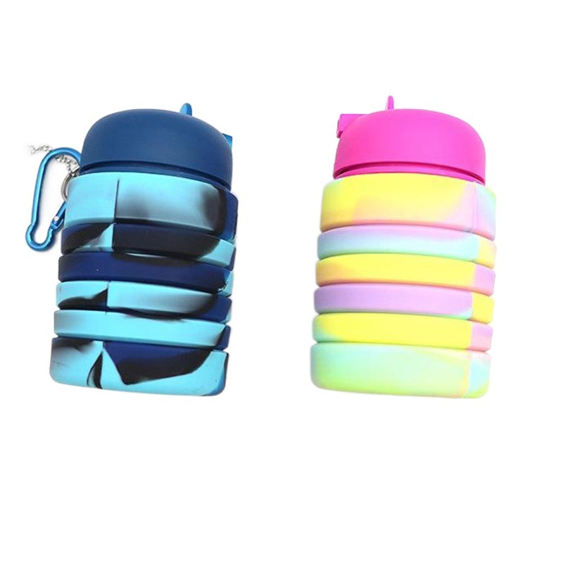 Smiggle Same Style Portable Foldableing Water Cup Sports Water Bottle Creative Retractable Outdoor Silicone Foldableing Camouflage Hand Cup