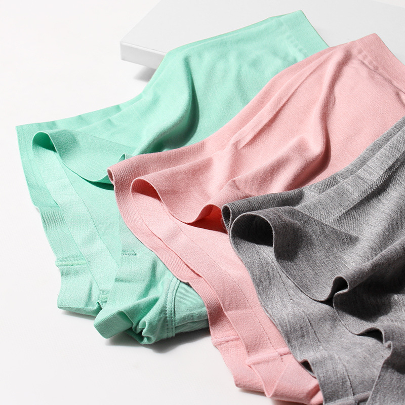 Men's underwear solid color seamless boxer underwear men's mid-waist sexy breathable boxer shorts head pants general standard in stock