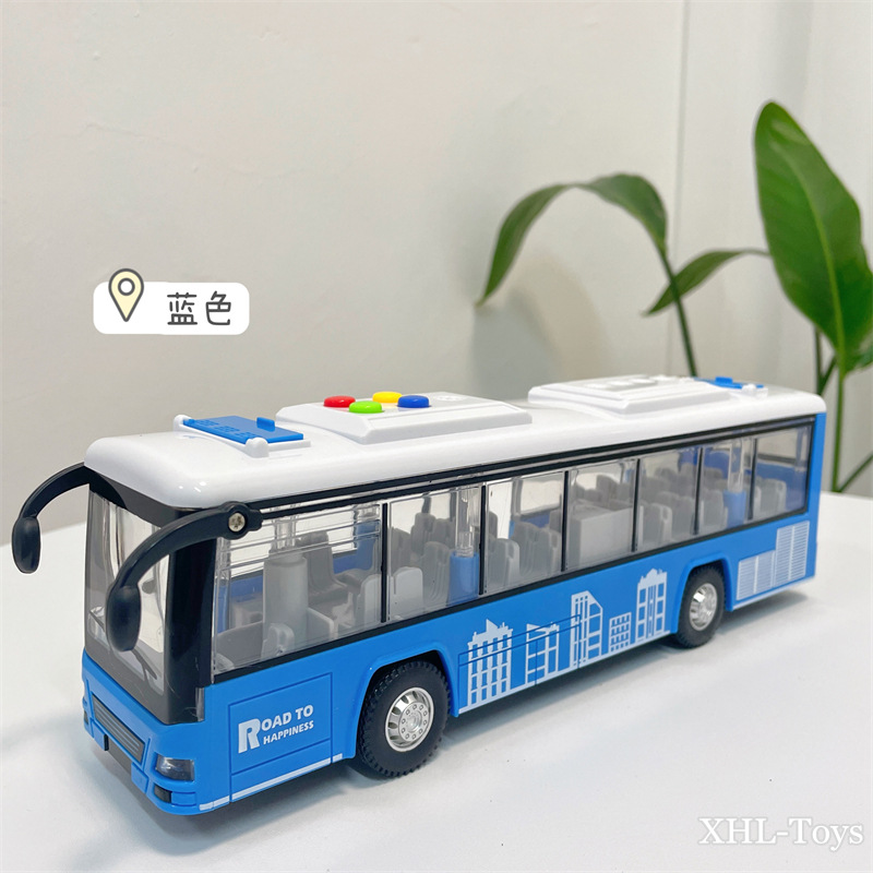 Picture of Children's Inertia Bus Light Sound Can Tell Stories Double-Decker Bus Bus Travel Creative Bus Toy