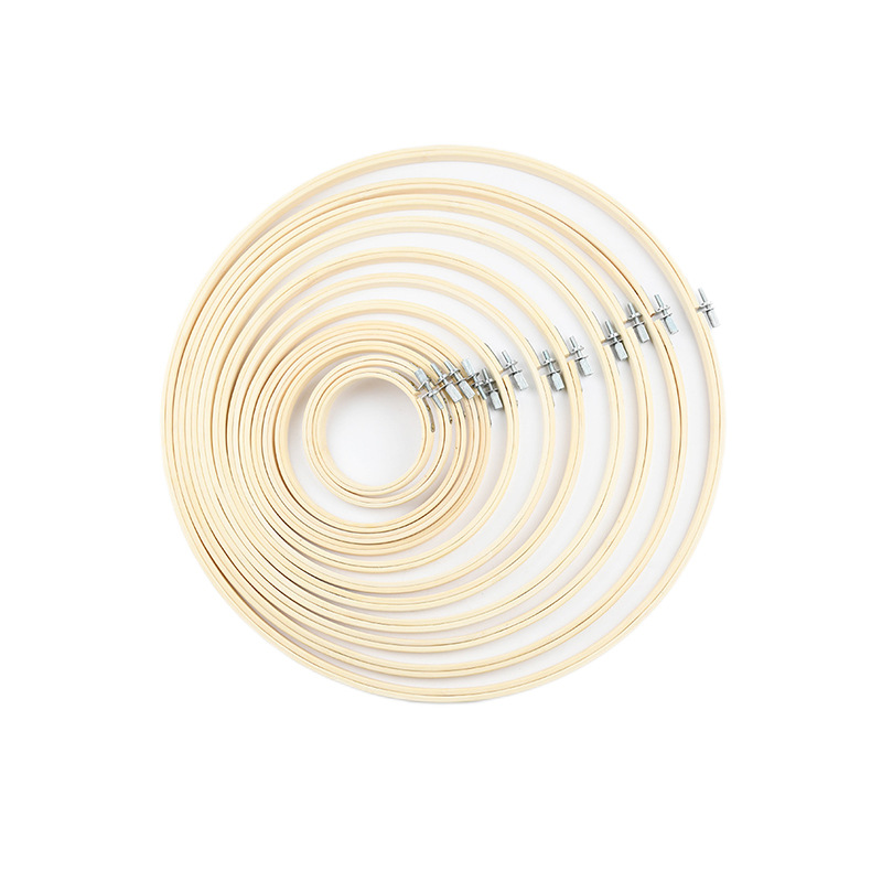 Picture of Factory supply bamboo embroidery tension DIY manual cross stitch embroidery auxiliary bamboo embroidery frame embroidery ring bamboo embroidery hoop wholesale