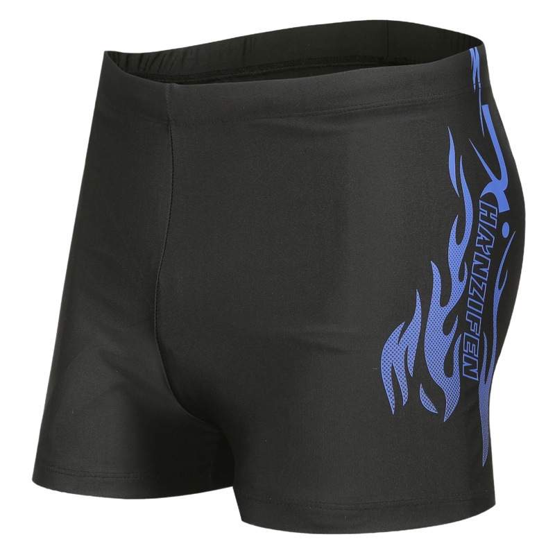 Men's Swimming Trunks Polyester Black Gauze Non-Fading Men's Swimming Trunks Boxer Adult Cross-Border Swimming Cap Quick-Drying Suit Wholesale