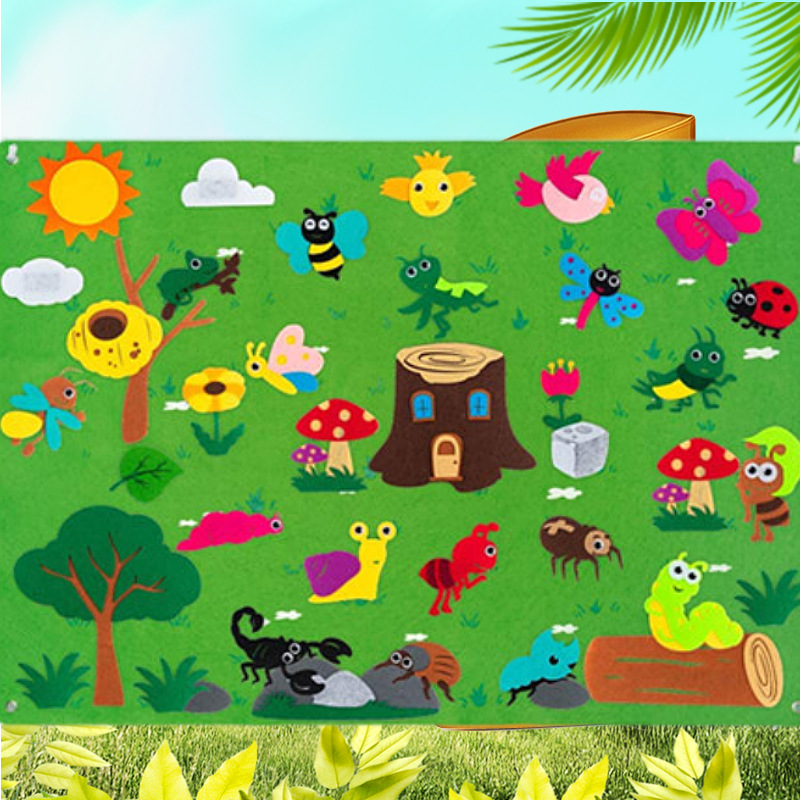 Picture of Amazon cross-border children's early education 3DIY three-dimensional felt game package storyboard learning board printing dinosaur animals