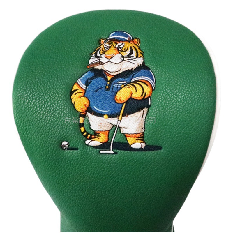 Manufacturer Cross-Border Wholesale New Golf Club Cartoon Tiger Wood Club Cover Protective Cover Sports Outdoor Accessories Pu