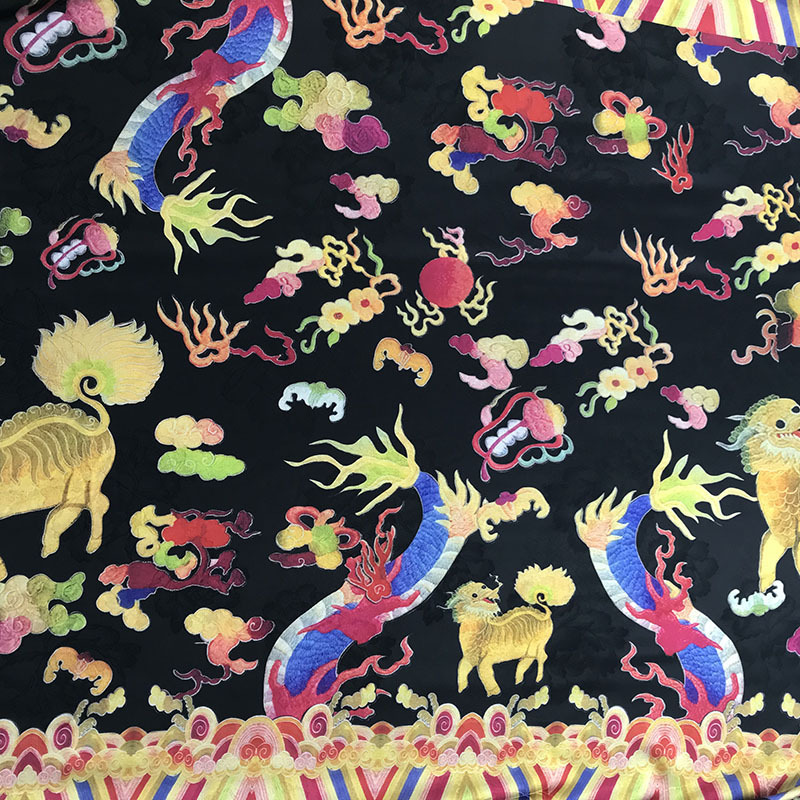 Picture of New Imitation Fragrant Cloud Yarn Double-Sided Digital Jacquard Fabric Spring and Summer Dress Cheongsam Home Wear Han Dynasty Fabric