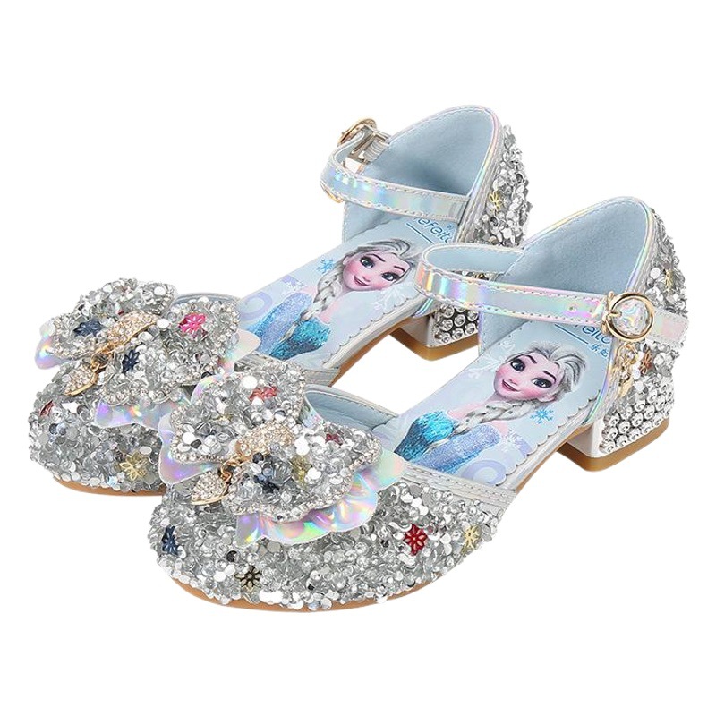 Girls' Leather shoes princess shoes Children's catwalk show high heels fashion new shoes little girl Western style crystal shoes