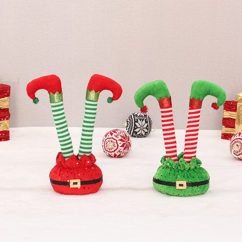 Picture of Factory wholesale cross-border new Christmas decorations inverted elf legs holiday party interior decoration