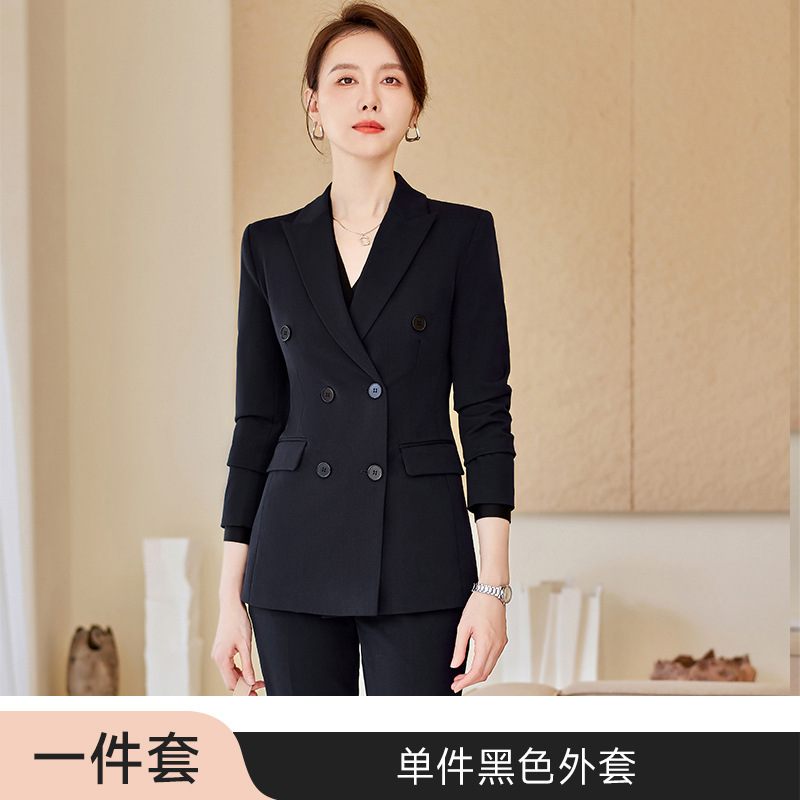 Picture of High-end Suit Jacket Women's Spring and Autumn Clothes Korean Temperament Business Wear Interview Dress Work Clothes Gray Suit suit