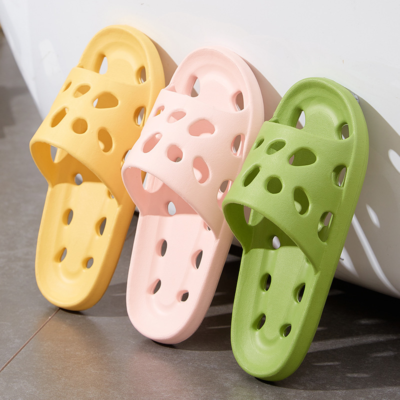 Bathroom Slippers Non-Slip Men's Summer Home Indoor Silent Cut Out Shower Leaking Soft Bottom Bathing Slippers Women's