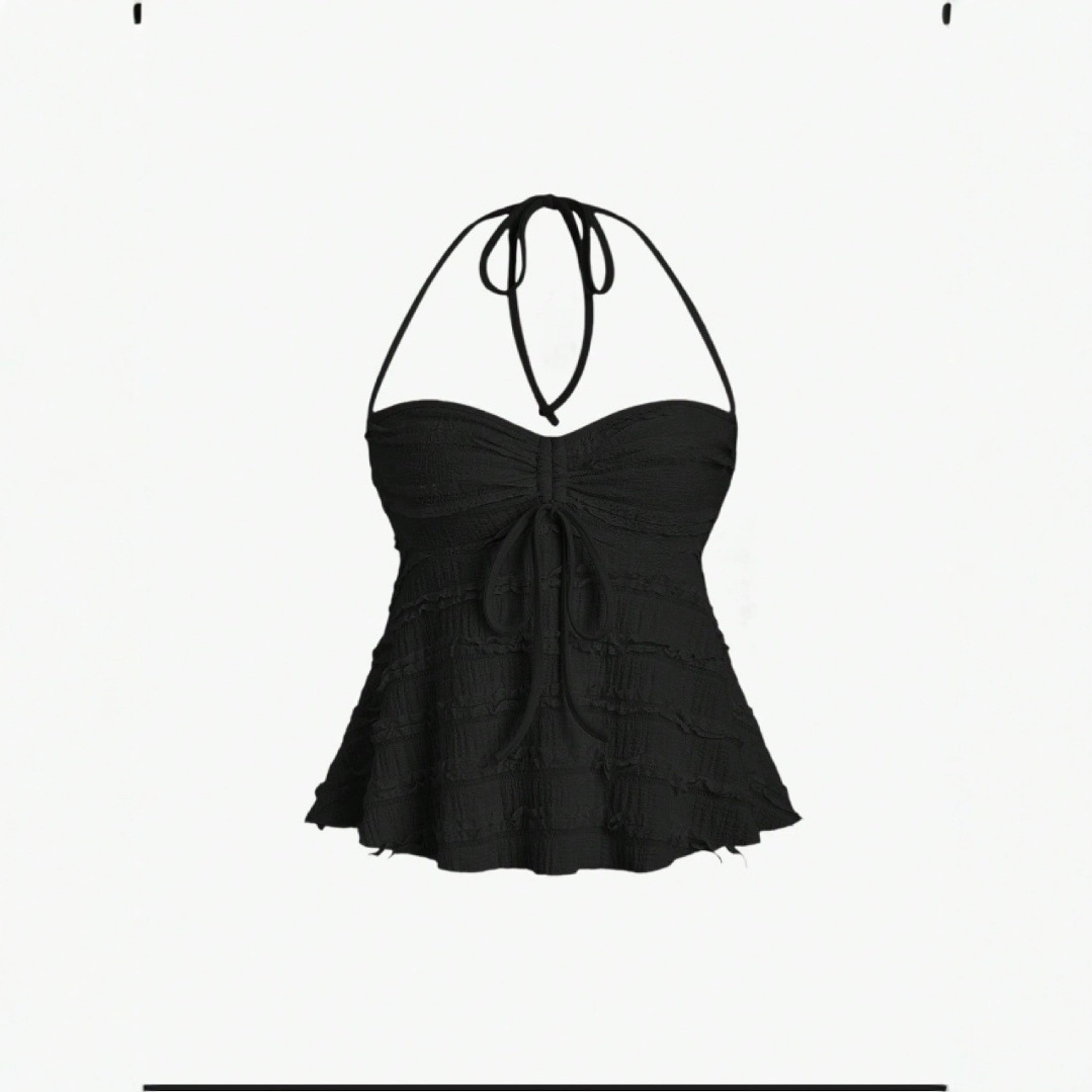 2025 Amazon Cross-border Europe and the United States New Sexy Lace-up Short Strapless Fashion Neck Sling Top