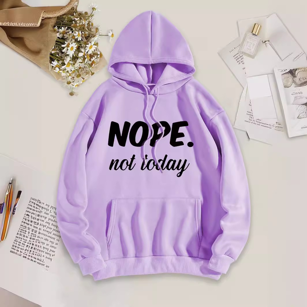 Hoodie European and American hooded sweater plain letter sweater Oversized Hoodie
