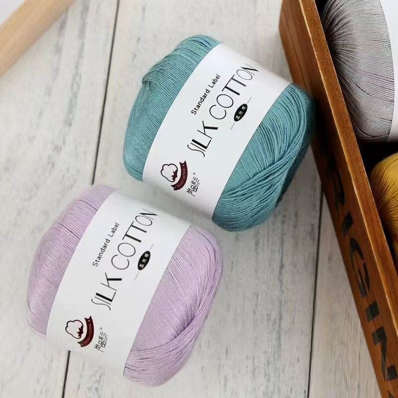 Picture of Silk Cotton Yarn Lace Thread No. 6 Cotton Thread Pure Handmade Knitting Doll DIY Crochet Yarn Ball Hat Clothes