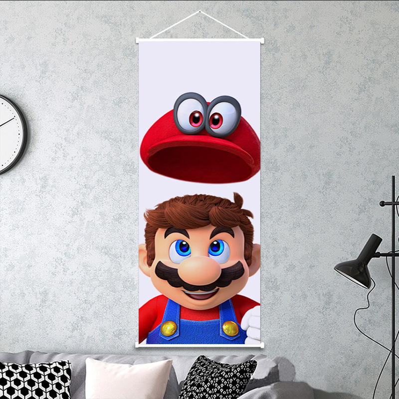 Picture of Super Mary game peripheral poster decorative painting Mario Bros Mario indoor wall scroll hanging painting