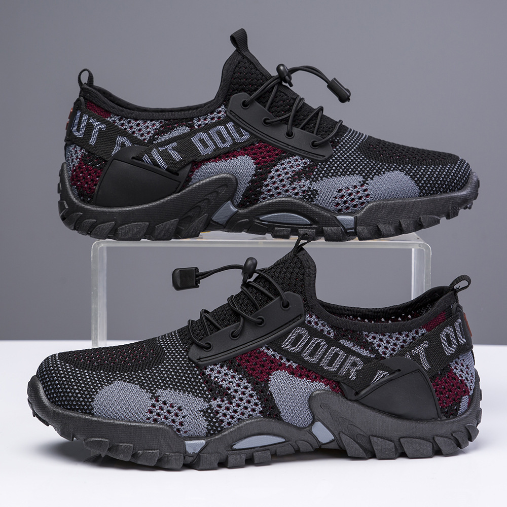 Men's Shoes 2025 New Outdoor Sports Camouflage Hiking Shoes Breathable Non-Slip Trendy Shoes Fishing Swimming Wading Shoes Wholesale