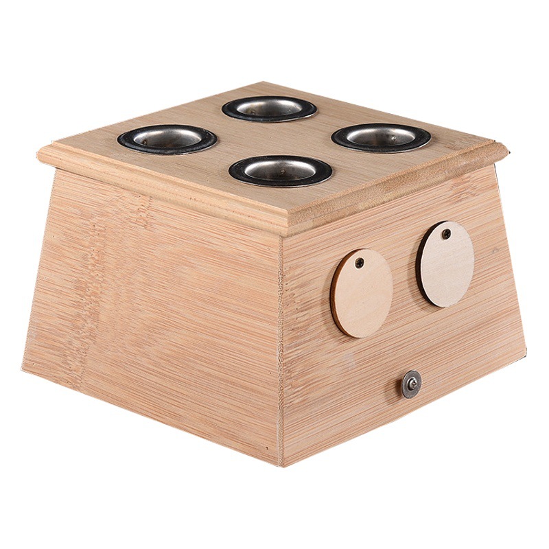 Bamboo moxibustion box warming moxibustion device automatic moxibustion device household single and double hole moxibustion box manufacturers wholesale a generation of hair