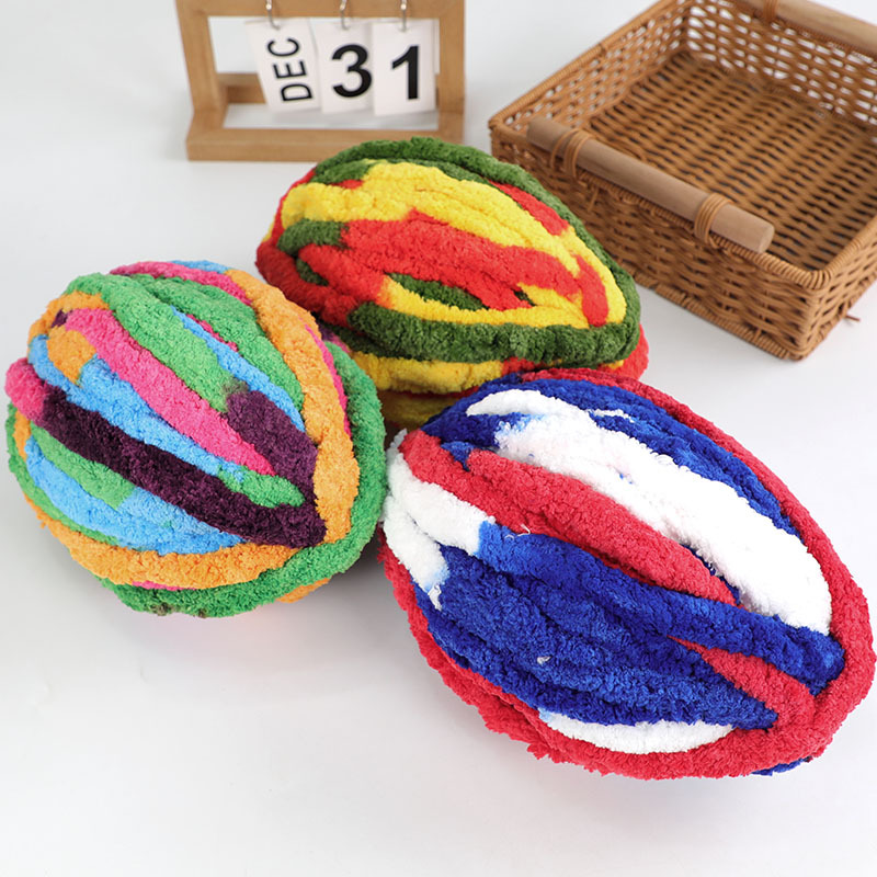 Picture of Thick ice strip wool cat tail thread sausage yarn ice island wool hook bag cushion soft finger knitted blanket cat nest thread