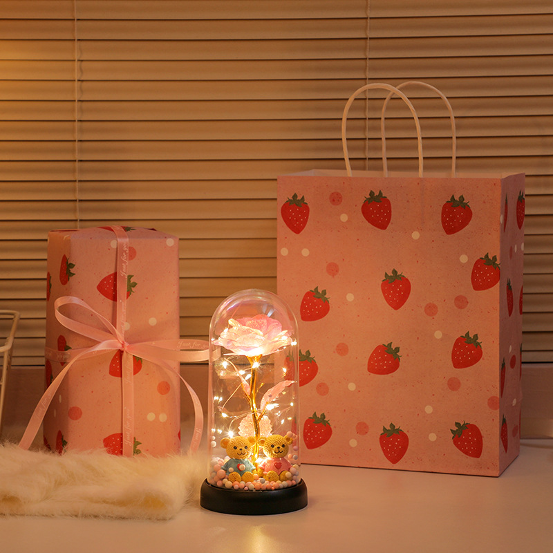 Picture of Immortal bouquet rose night light ornament bedroom decoration birthday gift for girlfriend girl children student Qixi Festival