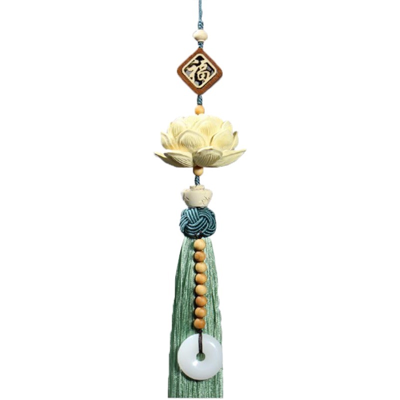 Car Pendant Creative Lotus Car Pendant Clothing Men and Women Lucky Jewelry Rearview Mirror Peace Charm