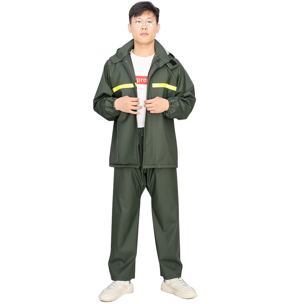 Picture of Xiong Xuemei Raincoat Electric Car Motorcycle Men and Women Adult Riding Work Take-out Waterproof Raincoat Rain Pants Set