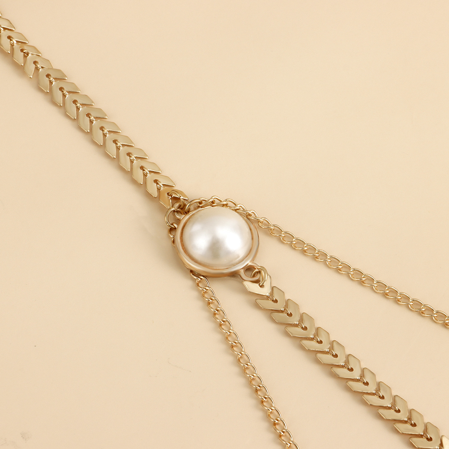Picture of European and American style sexy elastic belt aircraft chain beach leg ring body chain simple multi-layer Pearl tassel thigh chain