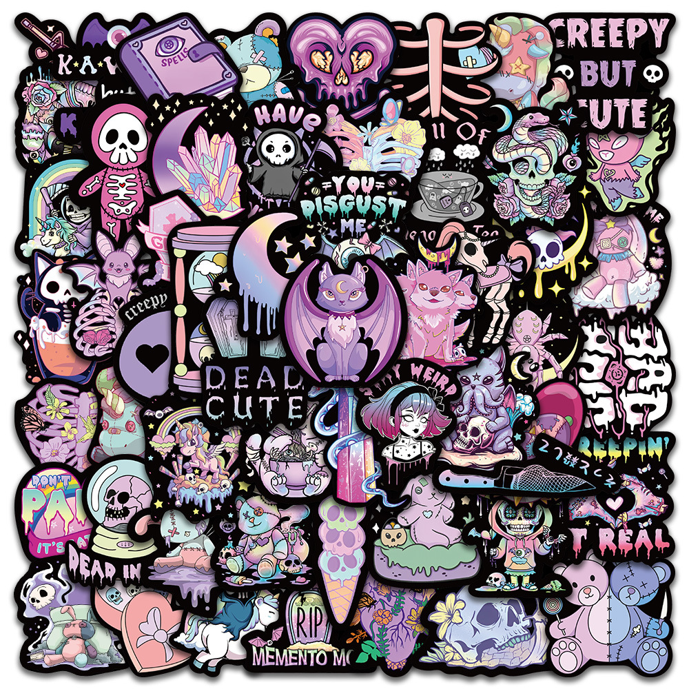 56 dark Gothic style purple cool graffiti stickers luggage mobile phone computer decoration DIY stickers