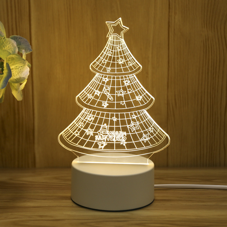 Cross-Border 3D Night Light Creative Gift Atmosphere Light Luminous Customized Birthday Gift Logo Acrylic Bedside Table Lamp