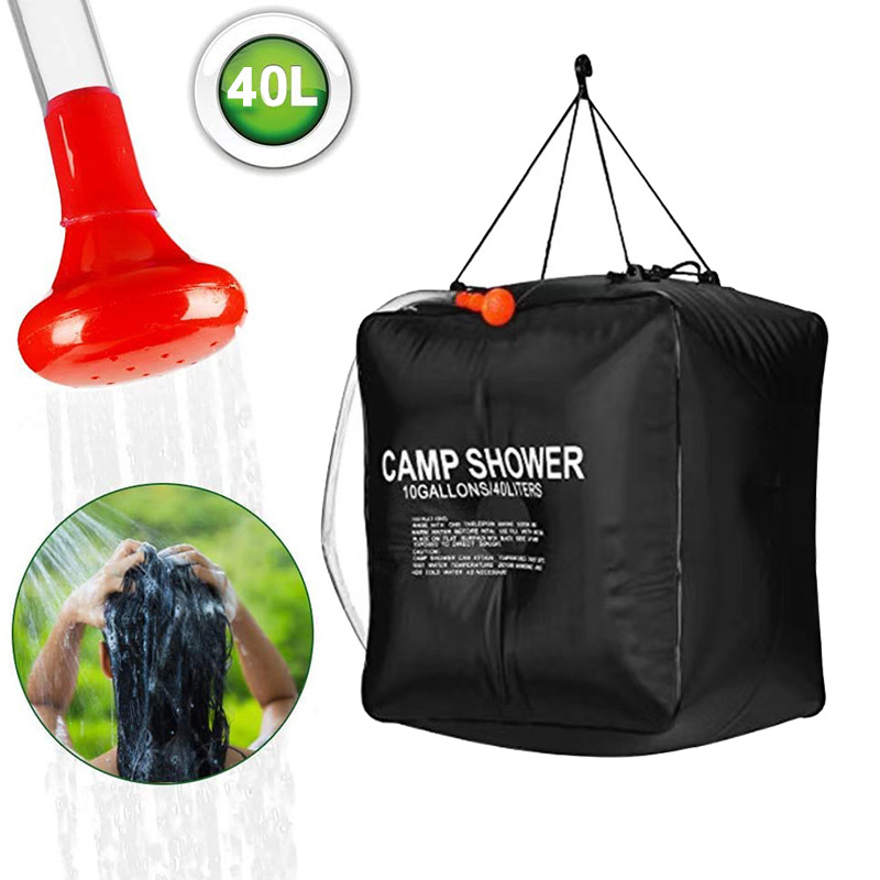 Outdoor camping shower bag bath bag solar shower water bag shower convenient foldable water storage bag 40L