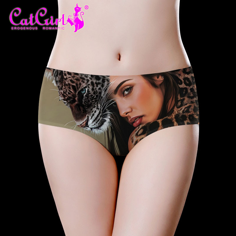 2022 leopard print beauty printed underwear ladies new seamless waist briefs manufacturers on behalf of the source of new